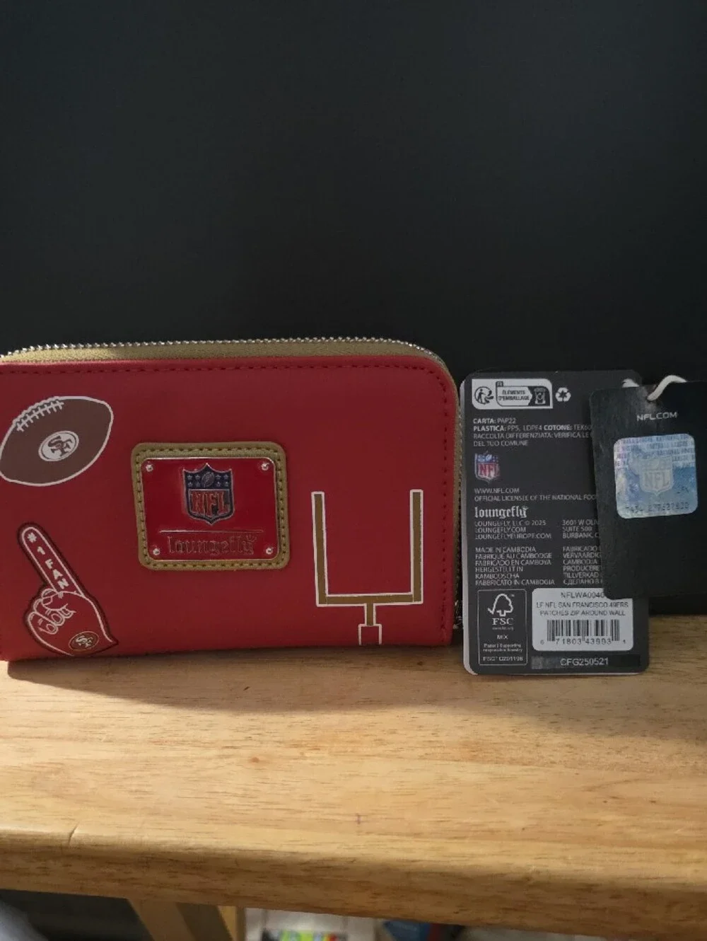 Loungefly San Francisco 49ers Red Zip Around Wallet